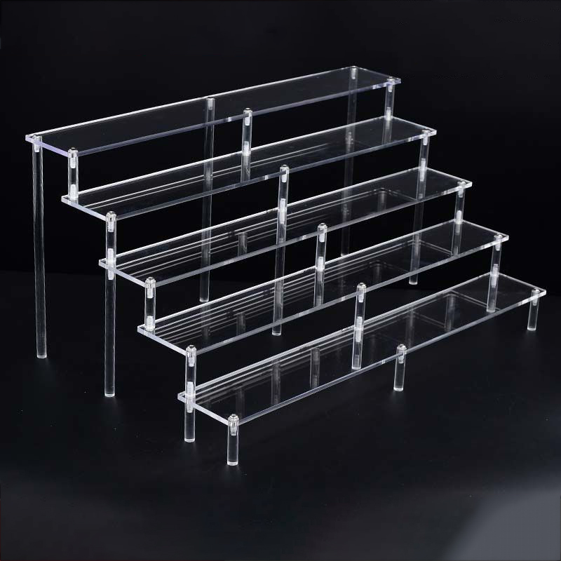 Pop Display Shelf - クリア 1-6 層アクリルディスプレイスタンド ファンコフィギュア、カップケーキ、化粧品、香水、ブラインドボックスディスプレイライザーラックデザートシェルフ用
