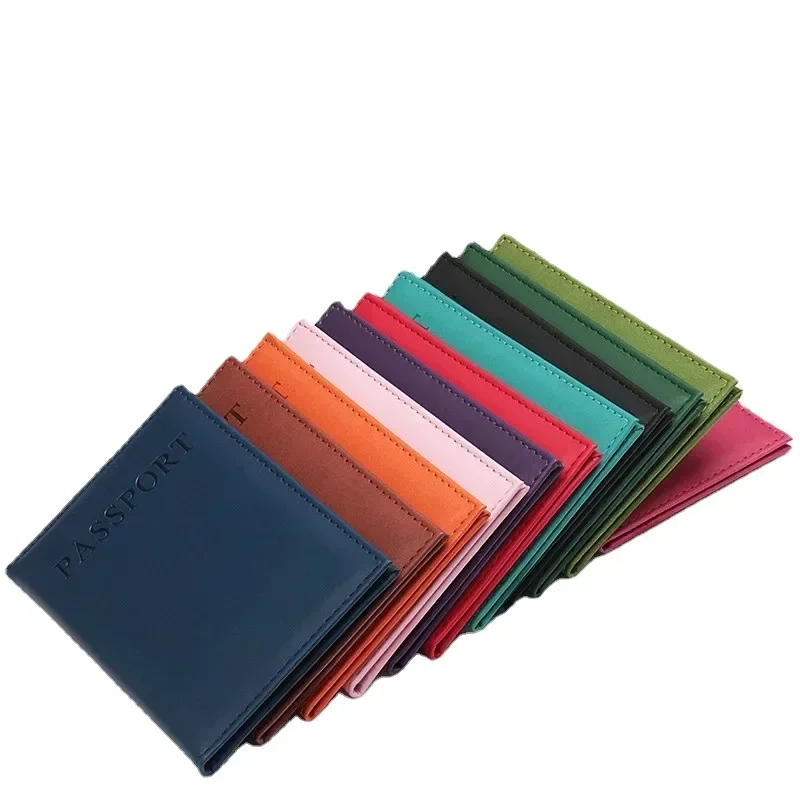 Card Top Loader - ファッション女性男性パスポートカバー Pu レザー無地旅行 ID クレジットカードパスポートホルダーパケット財布財布バッグポーチ