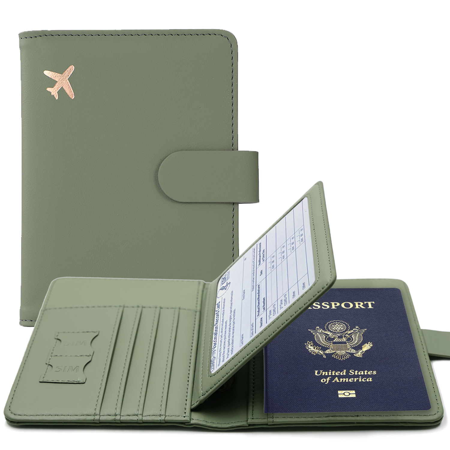 Card Top Loader - RFID パスポートカバーケースパスポートホルダー多機能パスポート財布 ID クレジットカードホルダー旅行財布トラベルアクセサリー