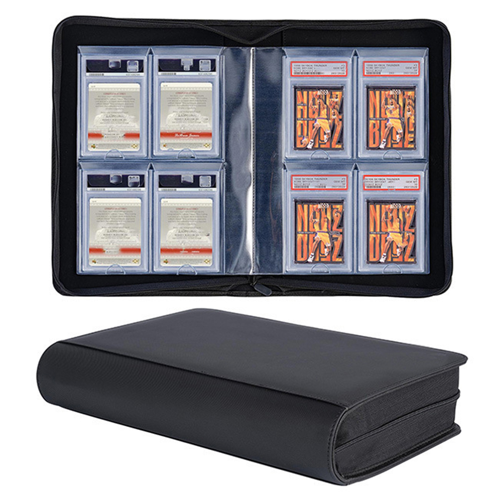 Trading Card Binder - グレーディングカードバインダー、PSAスラブ40枚収納可能、PSAサイズスラブジッパーバインダー、10x4ポケット、トレーディングカードホルダーケース収納アルバム