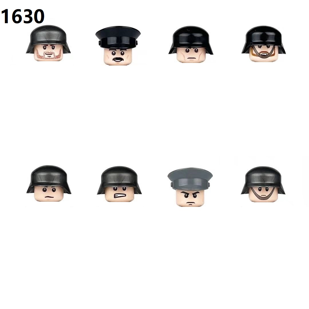 Lego Minifigure Holder - 男の子のためのミニアクションフィギュアビルディングブロックとレンガ、軍用武器、軍隊の兵士と武器、ww2 ger多く、mocガン、8個