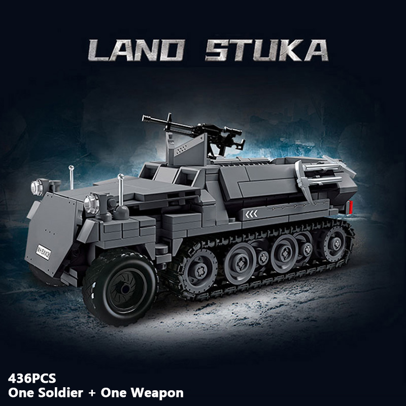 Lego Minifigure Holder - 陸上ストゥカ世界大戦軍隊軍兵士ズーフスロケットランチャービルディングブロックレンガモデルDIY組み立ておもちゃ