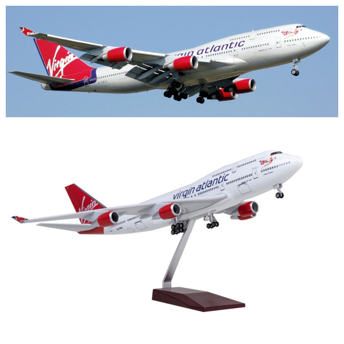47cm バージン・アトランティック B747 飛行機模型  - Model Airplane Plastic のレビューと価格