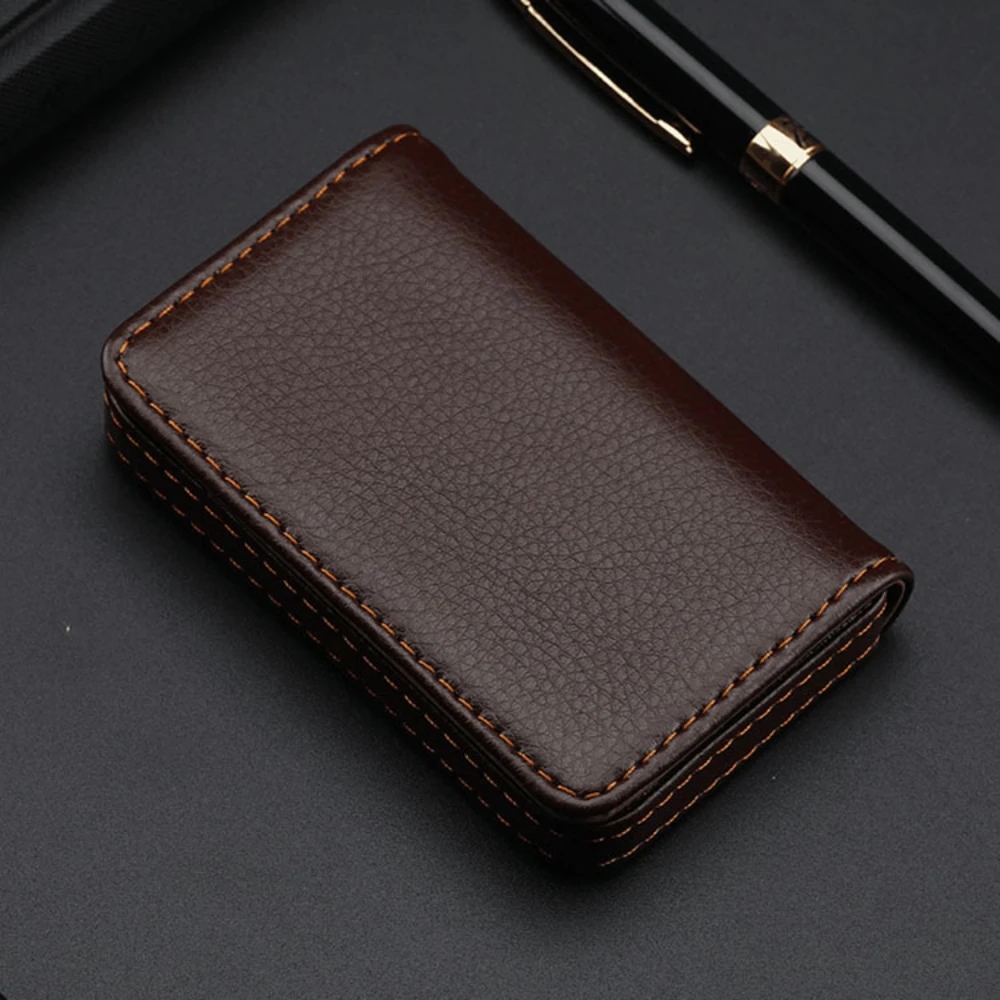 サイズ調整可能なステッチ入りPUレザー製クレジットカードホル - Card Top Loader のレビューと価格