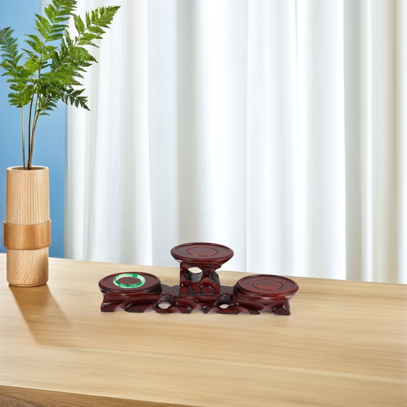 高級無垢材丸型台座ディスプレイベース、茶器、盆栽、コレクショ - Display Risers Set のレビューと価格