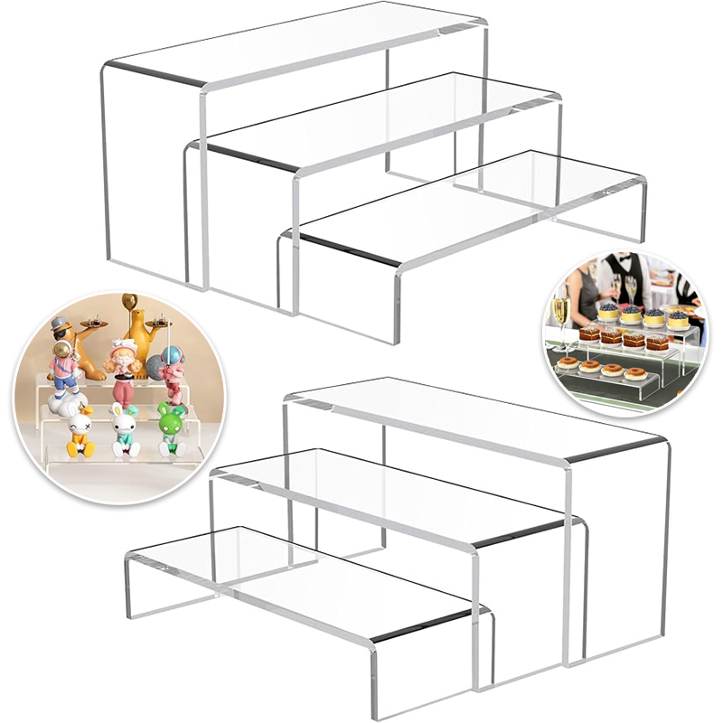 アクリルディスプレイライザー、1セット3個入り長方形ライザー - Display Risers Set のレビューと価格