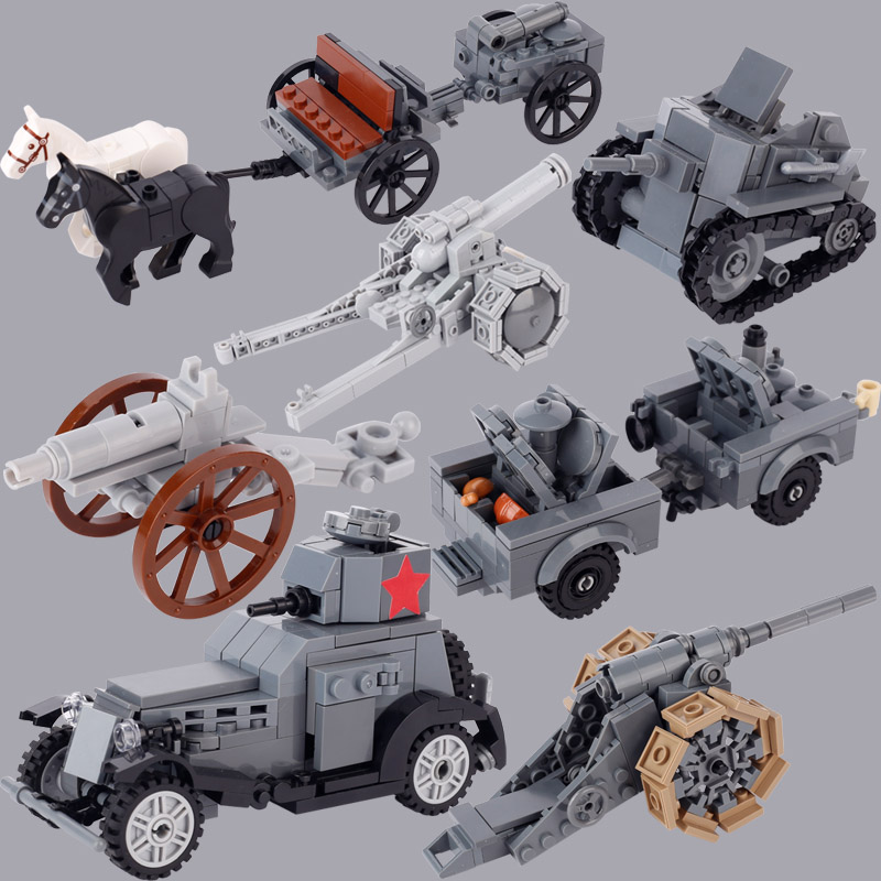 子供のためのww1ミリタリータンク装甲車のビルディングブロッ - Lego Minifigure Holder のレビューと価格
