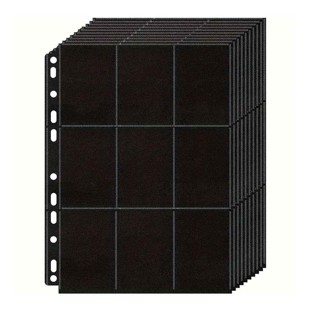 ブラック取引カードバインダーページ、収納ウォレット、両面、1 - Trading Card Binder のレビューと価格